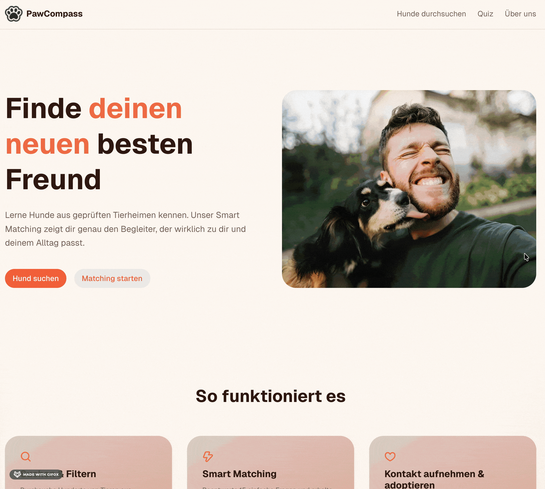 Website for a perfect pet match