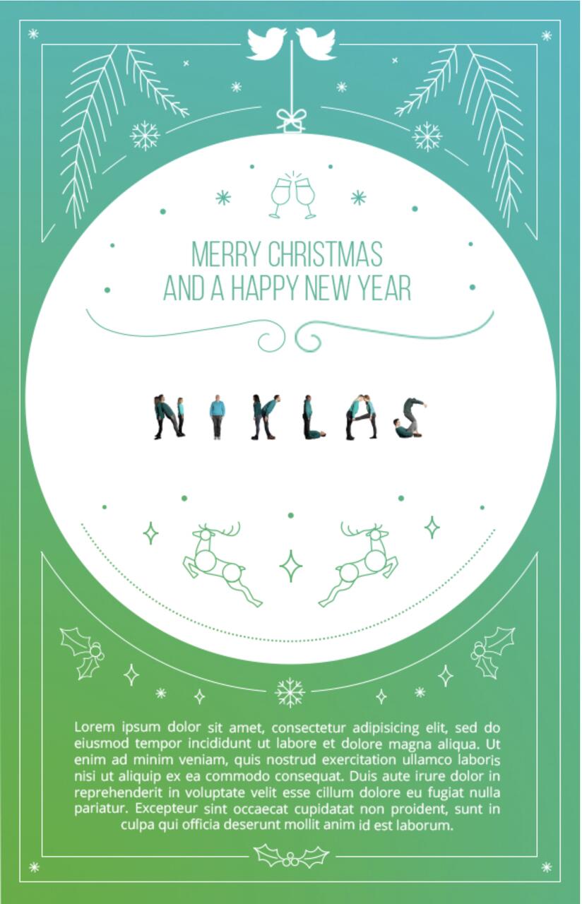 Yogagraphy generator for Christmas cards